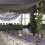 dekoracja sali weselnej - tkaniny i oświetlenie